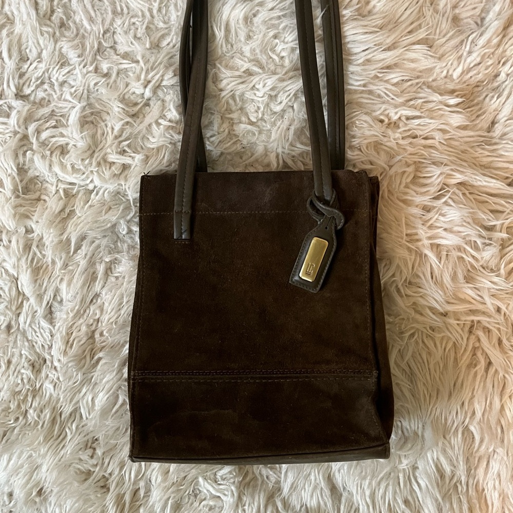 Liz Claiborne Chocolate Brown Suede Purse